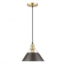  3306-M BCB-RBZ - Orwell BCB Medium Pendant - 10" in Brushed Champagne Bronze with Rubbed Bronze shade